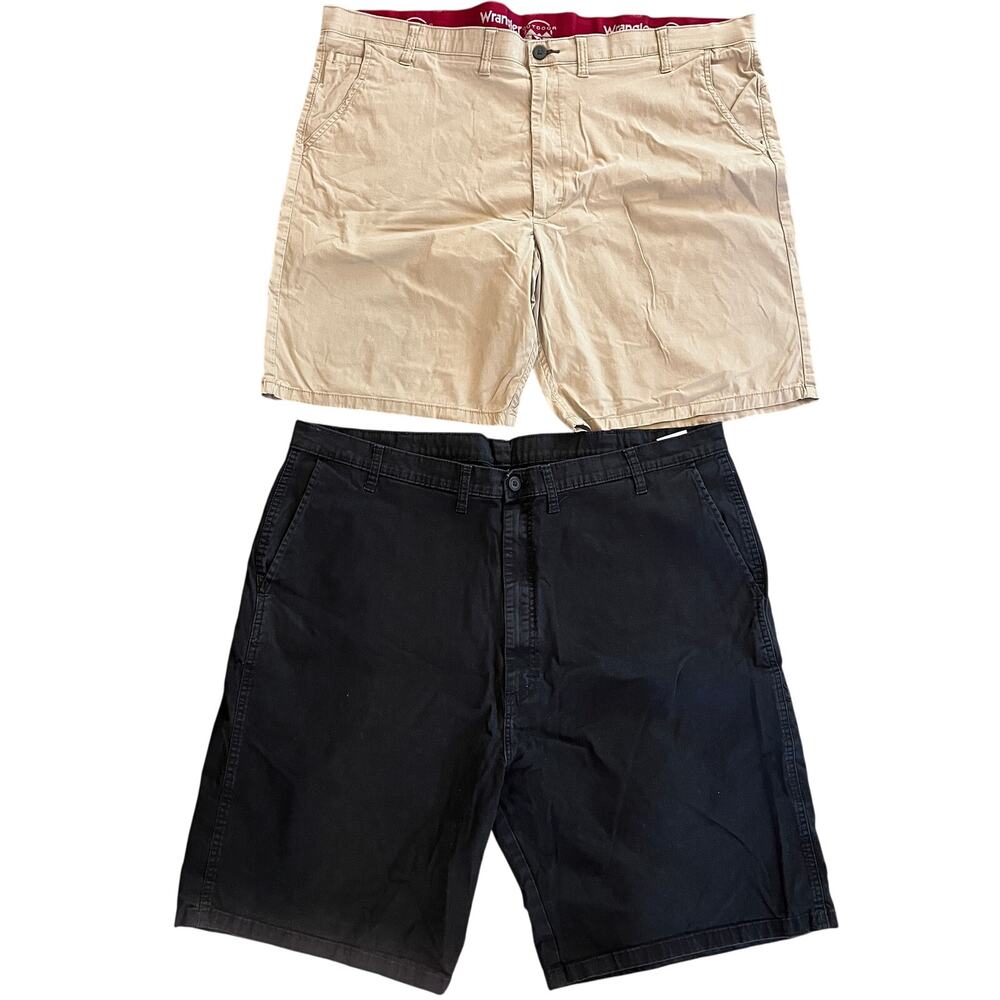 Wrangler Outdoor Khaki Black Chino Shorts Mens plus 44 bundle